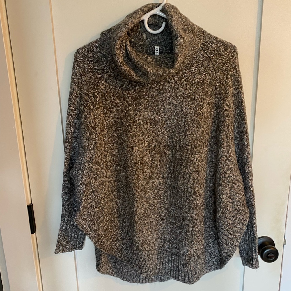 Leo & Nicole Gray Cowl Neck Sweater with Relaxed Fit